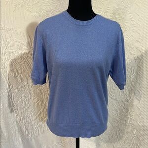 Loro Piana Blue Short‎ Sleeve Cashmere Sweater, size 44